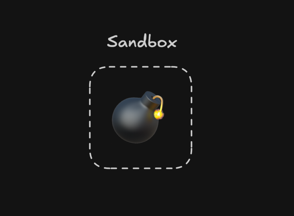 A sandbox with a bomb inside it